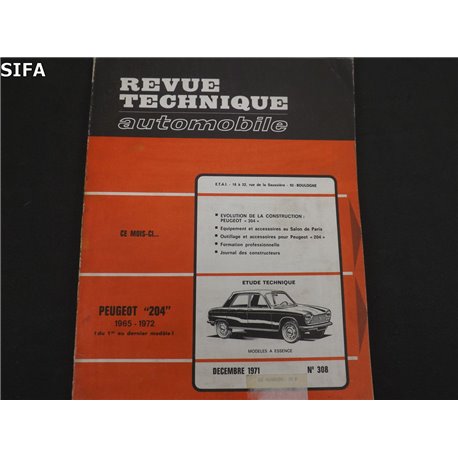 Revue technique Peugeot 204
